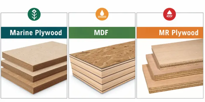 marine vs mdf vs mr plywood